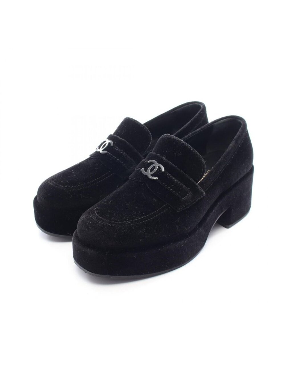 Chanel Loafers CC Logo Fabric